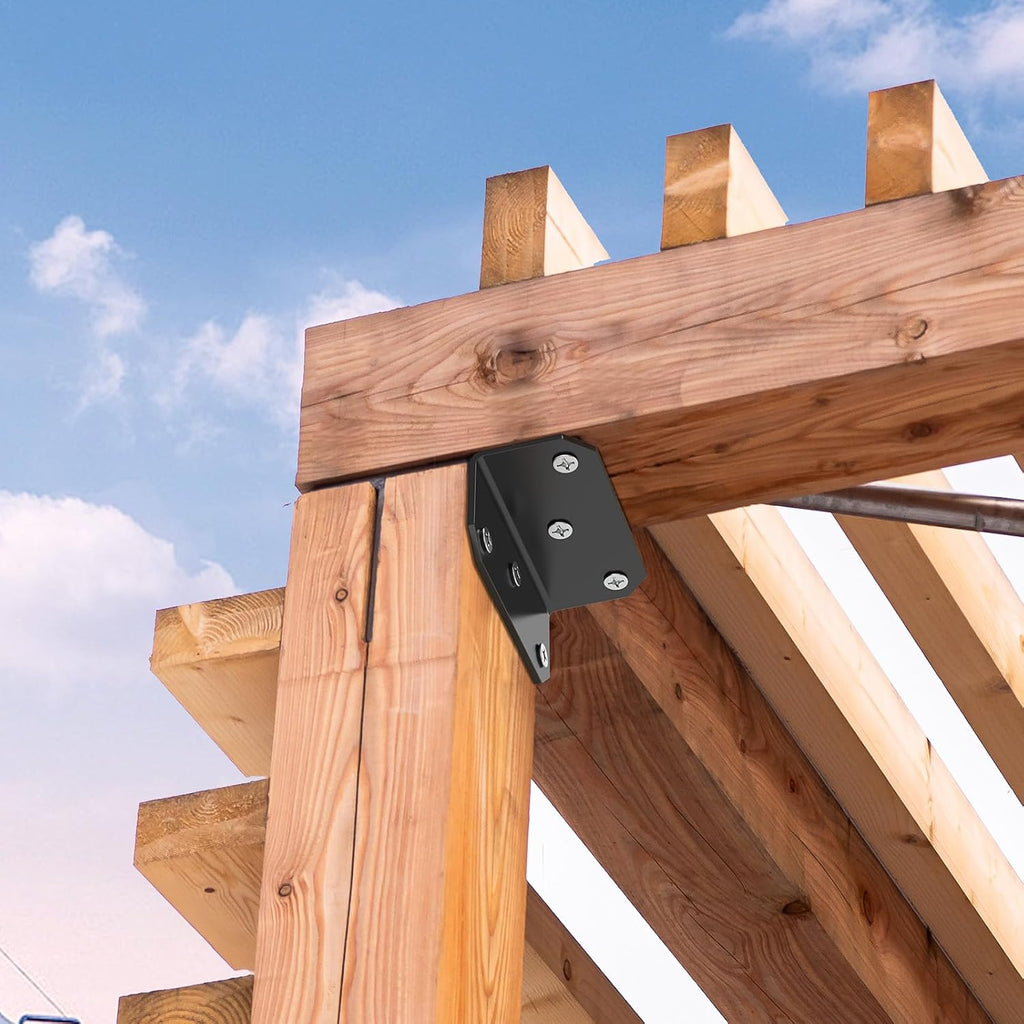 2x2x4 inch galvanized l bracket for wood (15pcs) shown in use