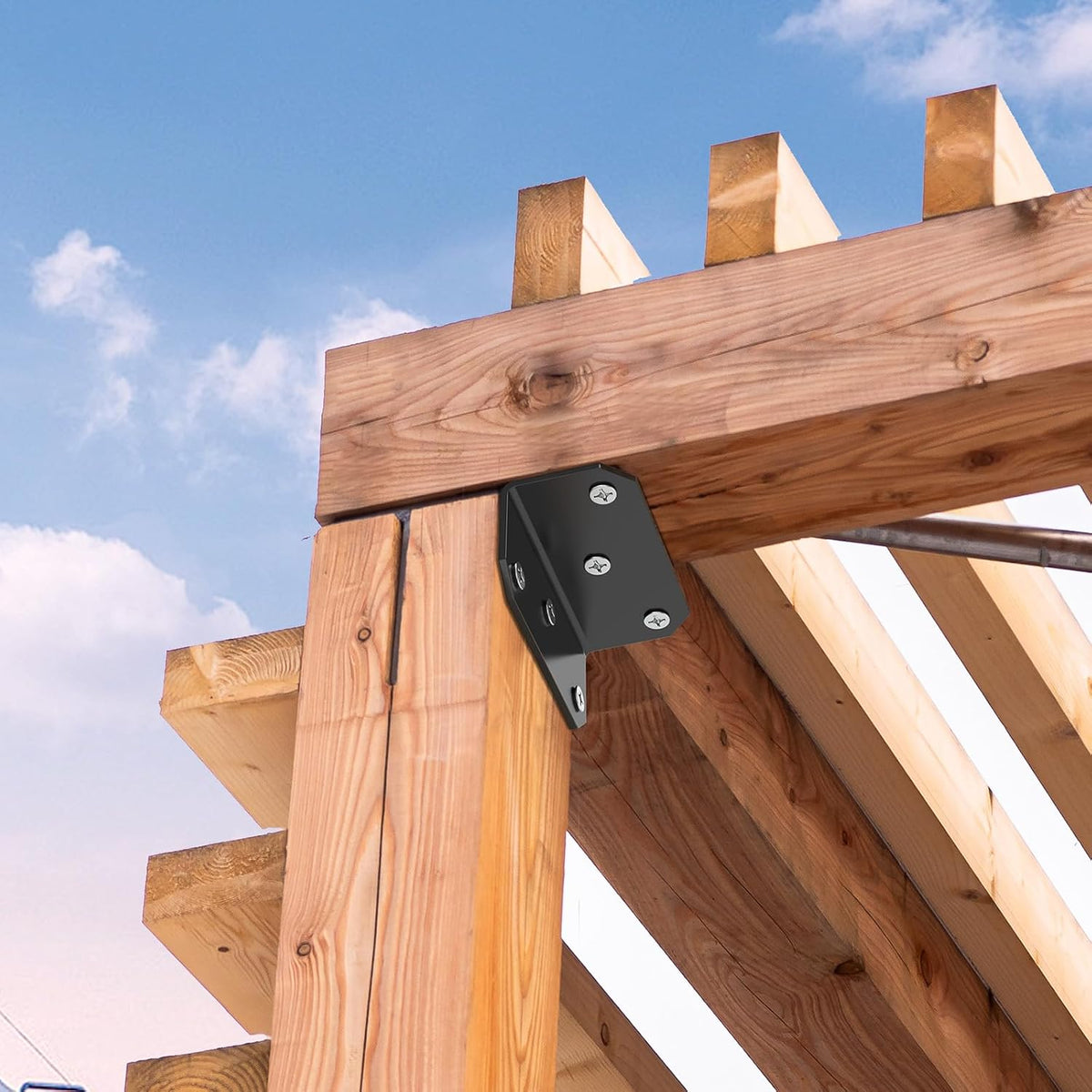 2x2x4 inch galvanized l bracket for wood (15pcs) shown in use