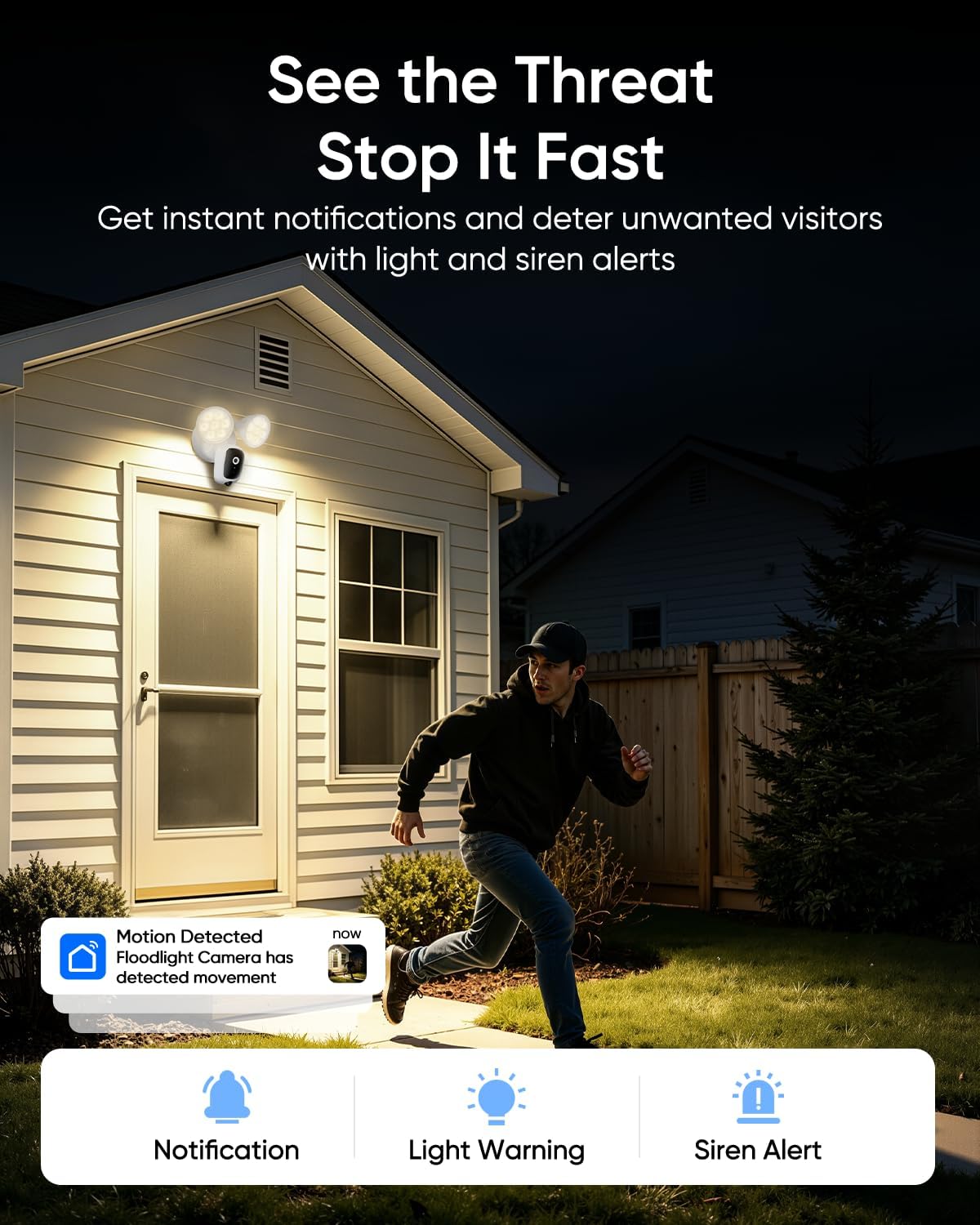 2k floodlight camera, 3000k hardwired smart security camera, package contents