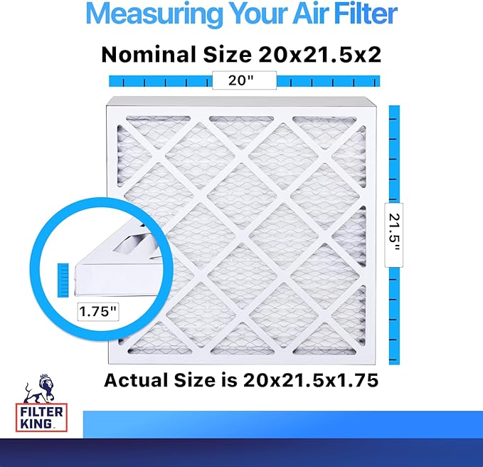 Filter King 20x21.5x2 Air Filter | 4-PACK | MERV 8 HVAC Pleated A/C Furnace