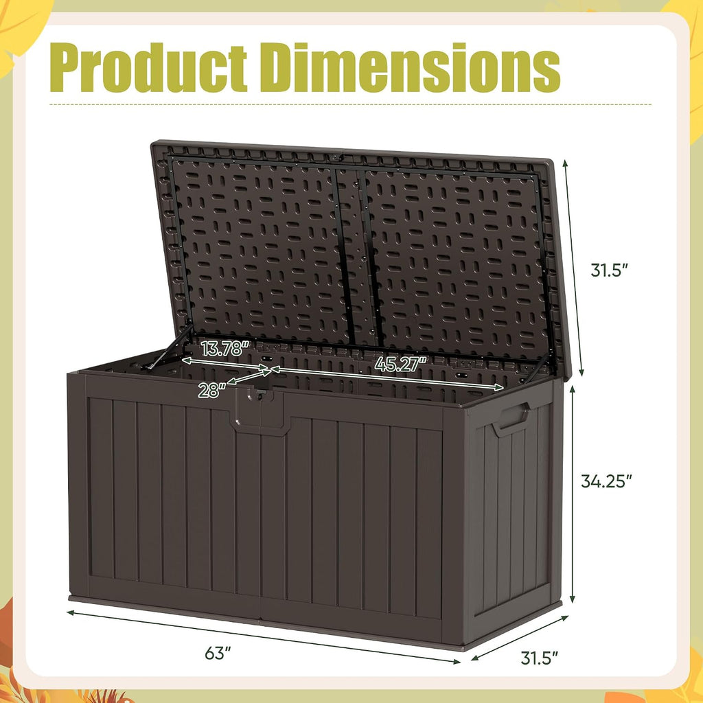 devoko hdpe 240 gallon deck box double-wall with, package contents