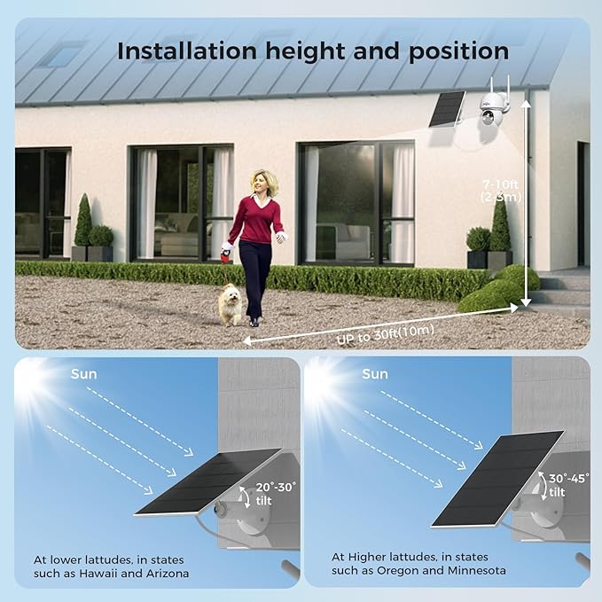 Hiseeu Solar Wireless Security Camera Outdoor, 2.4G & 5G WiFi, Color Night