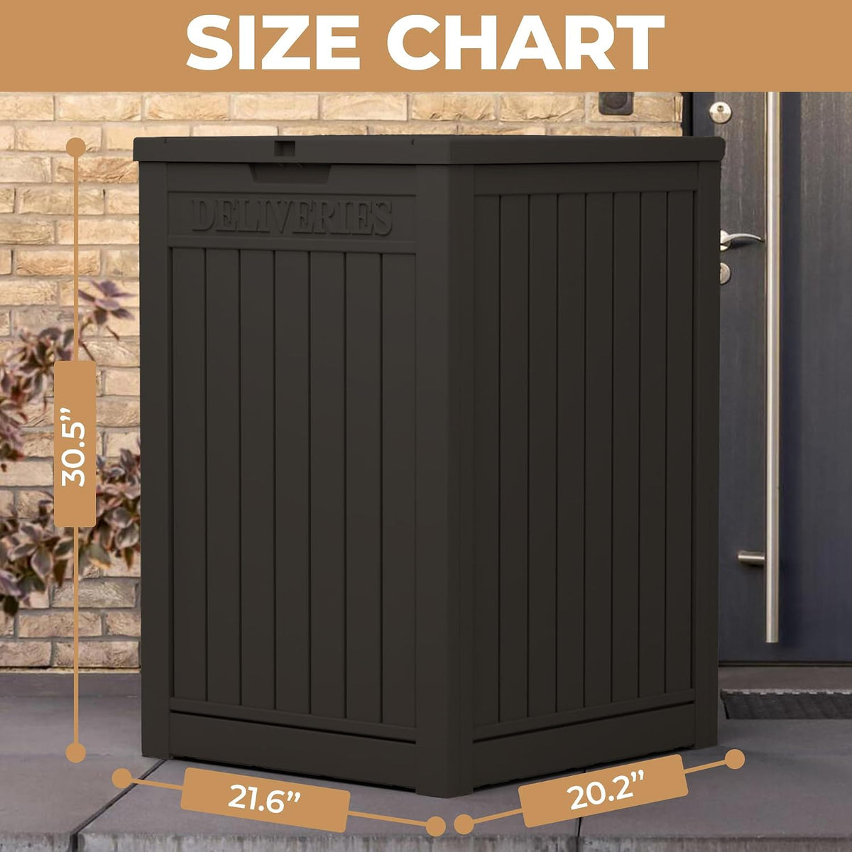 55 gallon package delivery box for outside,weather resistant, side view