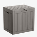 ROJIK 40 Gallon Resin Deck Box, Lockable Waterproof Weatherproof Outdoor Storage Container for Garden Tools, Cushions & Outdoor Accessories（Grey