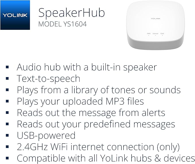 YoLink LoRa Smart Door Sensor Starter Kit: SpeakerHub Audio Hub & Door Sensor