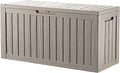 TARKARI 80 Gallon Outdoor Storage Box Waterproof, Resin Deck Boxes with Lockable Lid & UV-Resistant for Patio, Pool, Garden Furniture Cushions & Accessories, Coffee