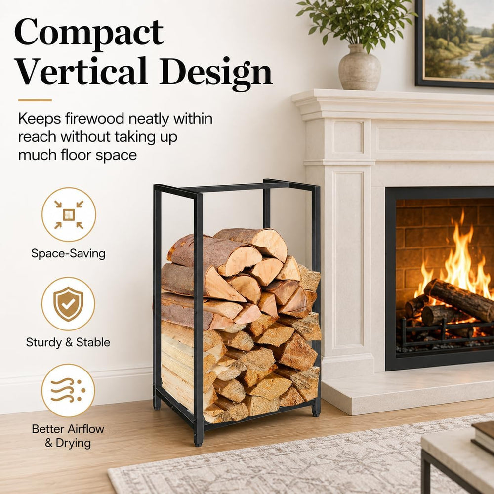 Firewood Rack Indoor Outdoor, 2Pack 30” Tall Firewood Holder Metal Small Log ...