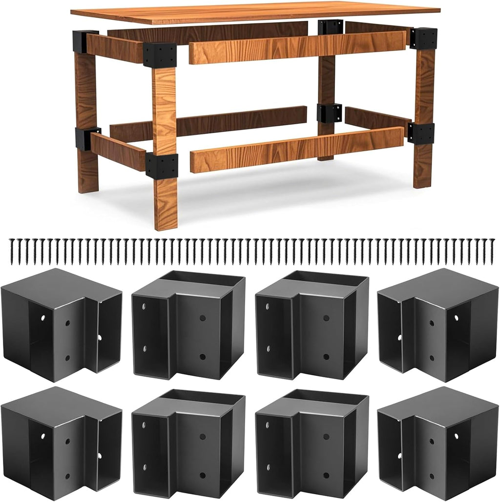 2x4 Workbench Brackets 8pcs,3-Way Corner Bracket for DIY Worktable