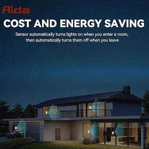 AIDA Single Pole Motion Sensor Light Switch w/Neutral Wire (4 Pack)