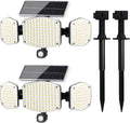 HAARAY Solar Motion Sensor Outdoor Lights (2 Pack)