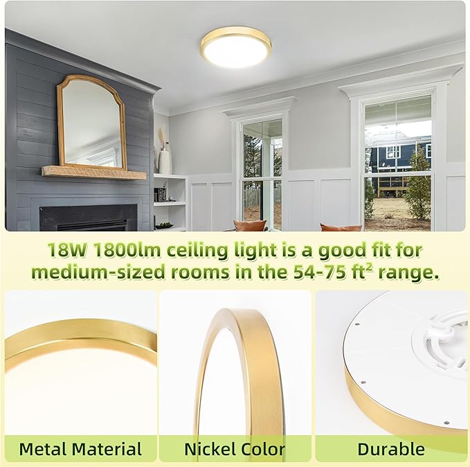 hykolity 2 Pack 9 Inch Selectable CCT LED Round Flat Panel Light, 18W 1800LM