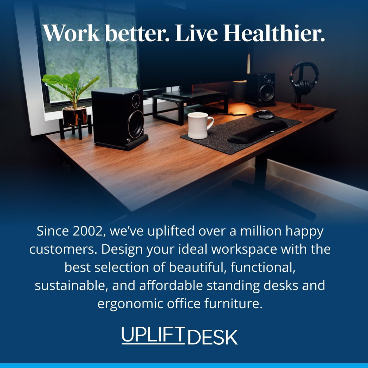 UPLIFTDESK E7 LED Desk Lamp with Clamp - 3 Color Mode Architect Desk Lamp