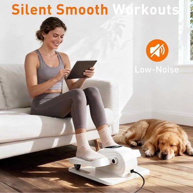 DamKee Under Desk Elliptical Exercise Machine, Electric Ellipse Leg Exerciser
