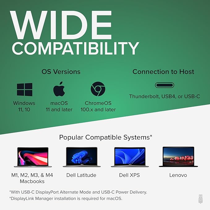 Plugable USB C Triple Display Docking Station | 100W PD, 3x HDMI, 6x USB 5Gbps