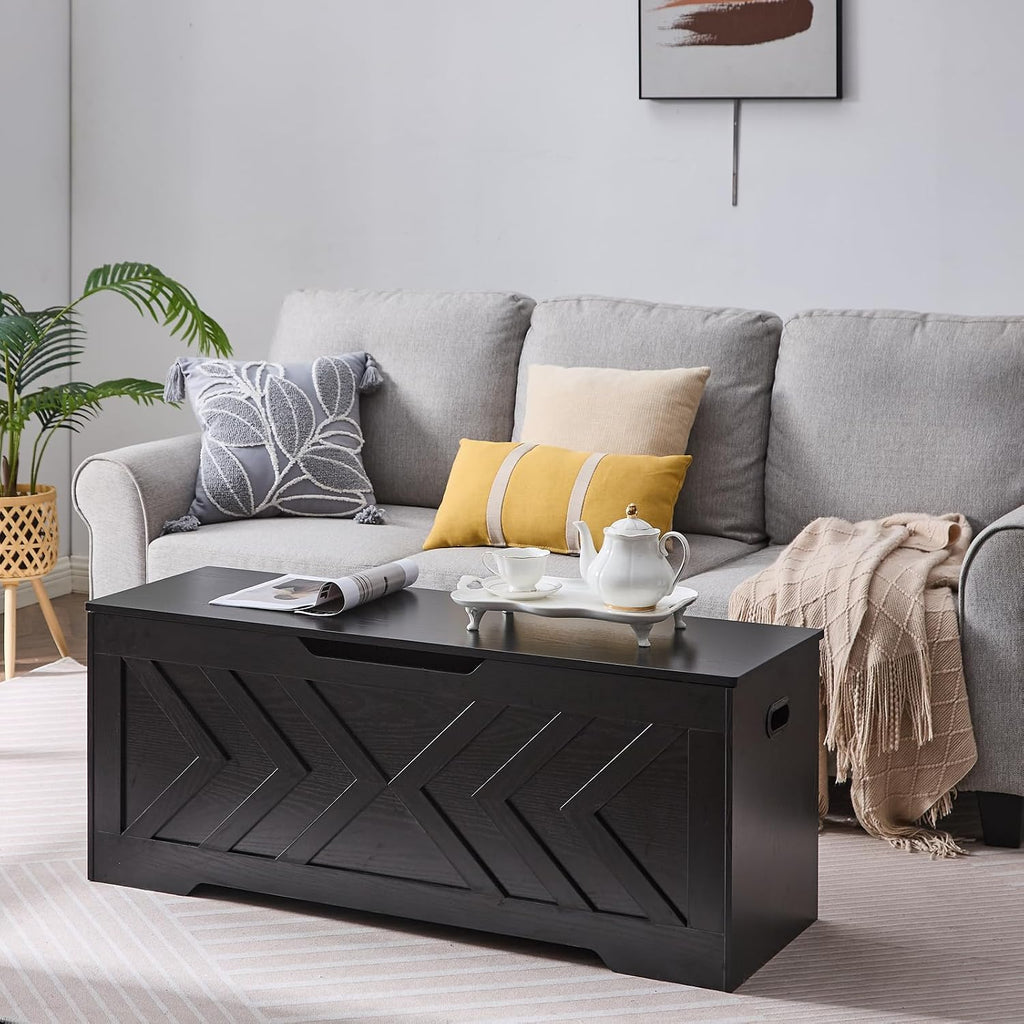 47.2” storage bench,extra large wooden storage chest with, package contents