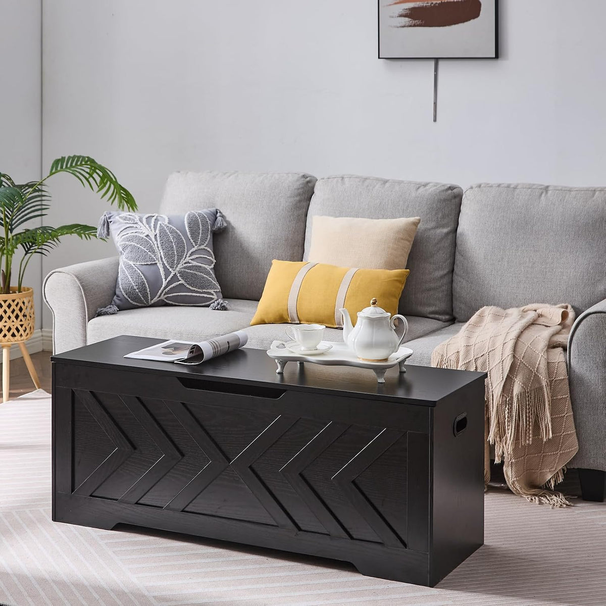 47.2” storage bench,extra large wooden storage chest with, package contents