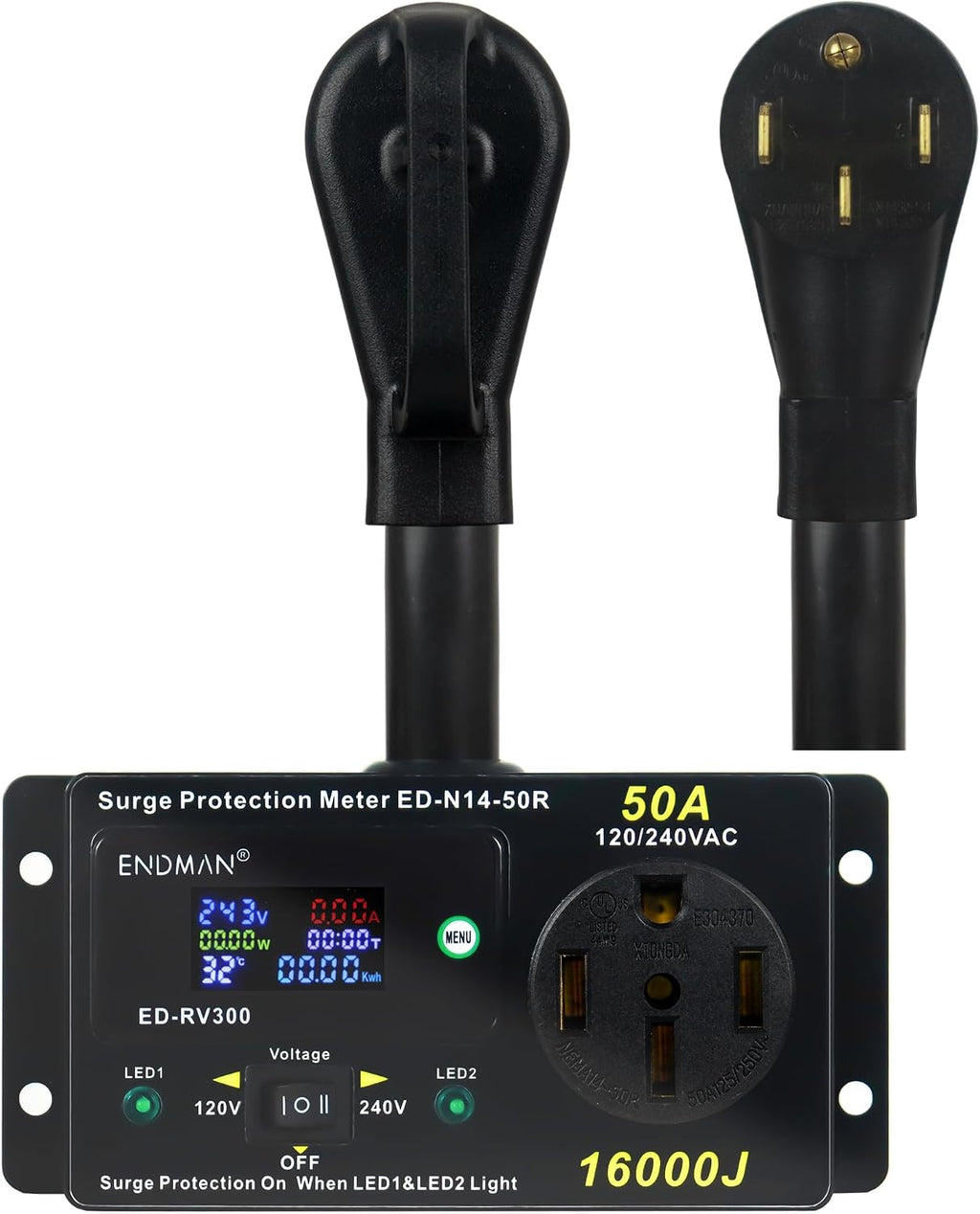 50 Amp RV Surge Protector with kWh Energy Monitor