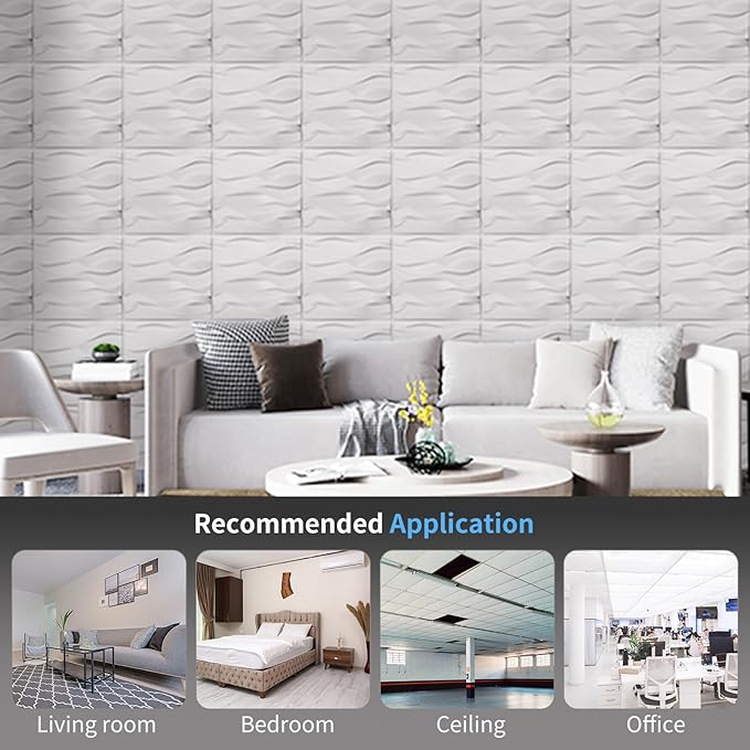 Art3d Decorative 3D Wall Panel, 32 Sq.FT PVC Interior Wall Decor
