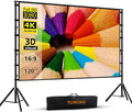 TOWOND Projector Screen and Stand, 120 inch Outdoor Projection Screen, Portable
