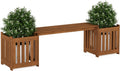 Furinno TIOMAN Outdoor Planter Box Set with Bench, Natural