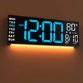 JALL 16" Large Digital Wall Mount Clock, Count Down Timer, Big LED, RGB Color