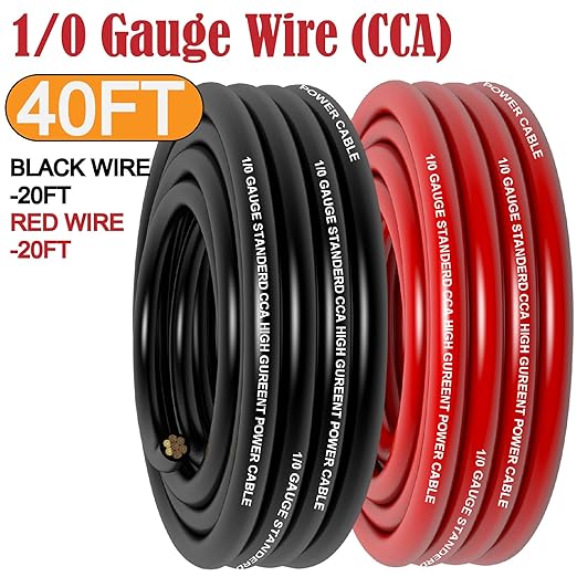 1/0 Gauge Wire Copper Clad Aluminum CCA Primary Automotive Wire, Battery Cable