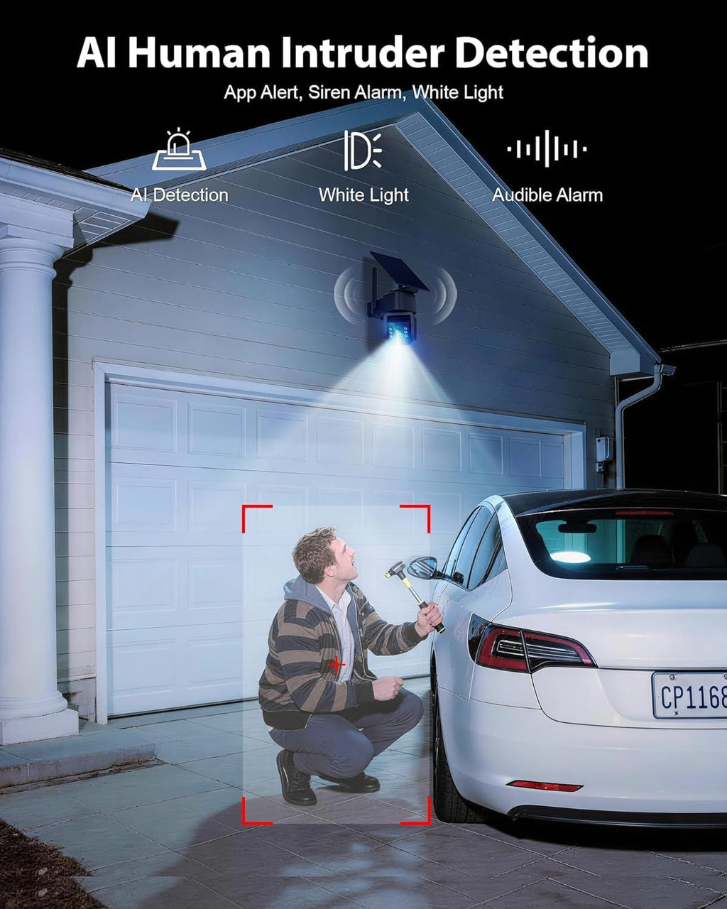 5g & 2.4g wi-fi outdoor camera wireless,solar security, front angle view