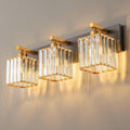FDPBY Modern Bathroom Vanity Light 3-Lights Black Gold Crystal Bathroom Wall