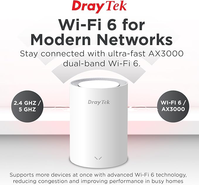 DrayTek Vigor AP805 Mesh AX3000 Wireless Access Point, 2.5GbE Uplink,
