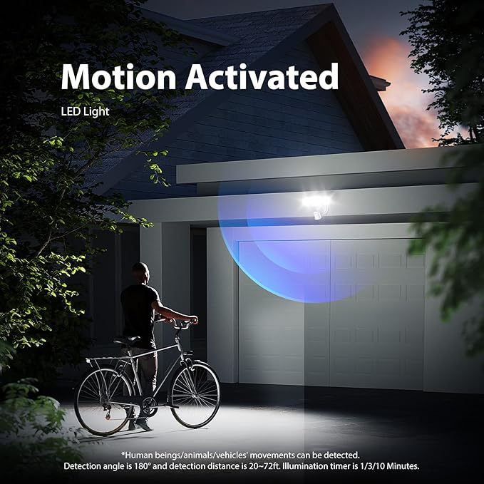 Onforu 2 Pack 100W 11000LM LED Motion Sensor Outdoor Lights, Dusk to Dawn Flood