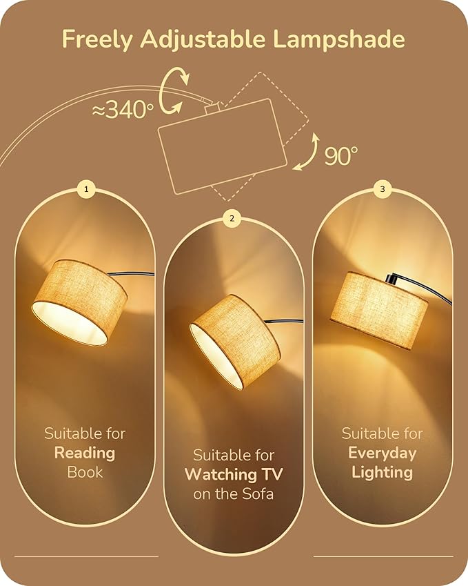 EDISHINE 78.3″ Modern Arc Floor Lamp