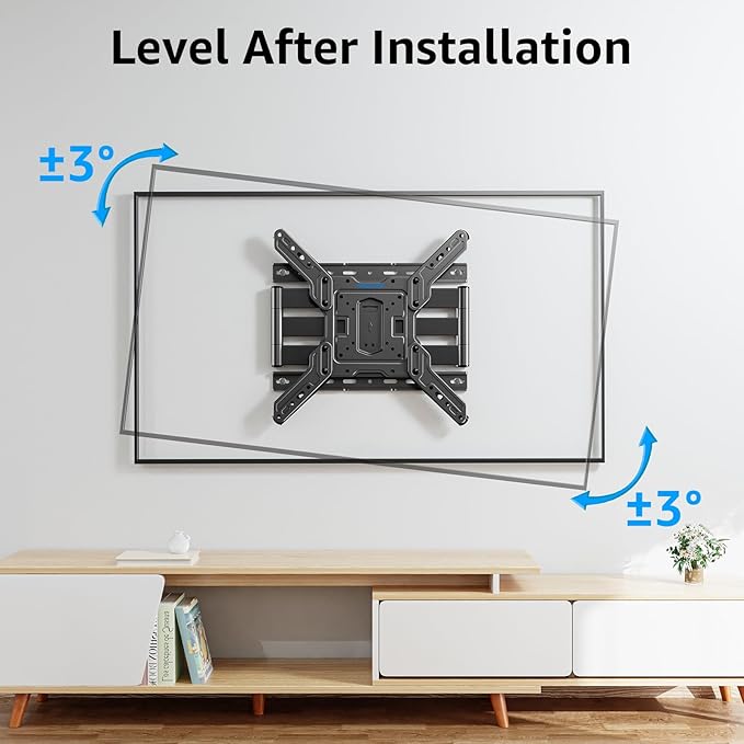 MOUNTUP Ultra Slim Full Motion TV Wall Mount, 1.3" Thin Low Profile TV Bracket