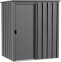 Cover It 5' x 3' Galvanized Steel Outdoor Storage Shed with Pent Roof and Lockable Sliding Doors, Weather-Resistant Steel Storage Shed for Backyards, Gray