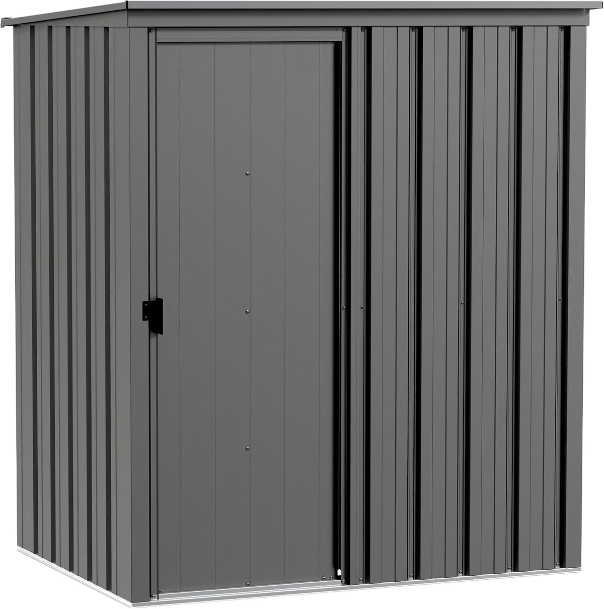 Cover It 5' x 3' Galvanized Steel Outdoor Storage Shed with Pent Roof and Lockable Sliding Doors, Weather-Resistant Steel Storage Shed for Backyards, Gray