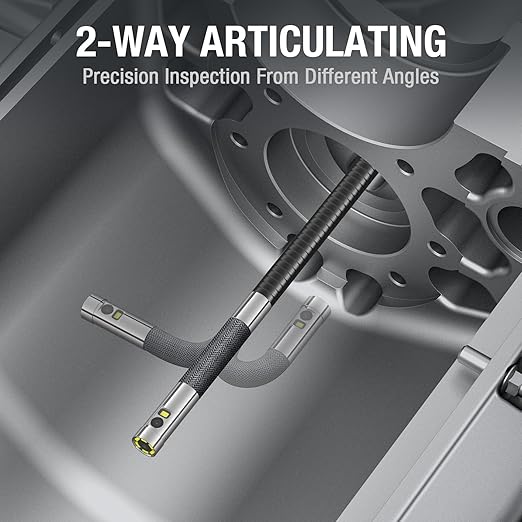 Articulating Borescope with Dual Lens Endoscope, Teslong 5-inch IPS Automotive