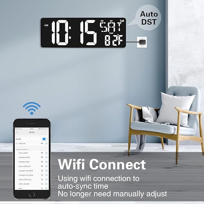XREXS 16.5 in Large Display Wall Clock