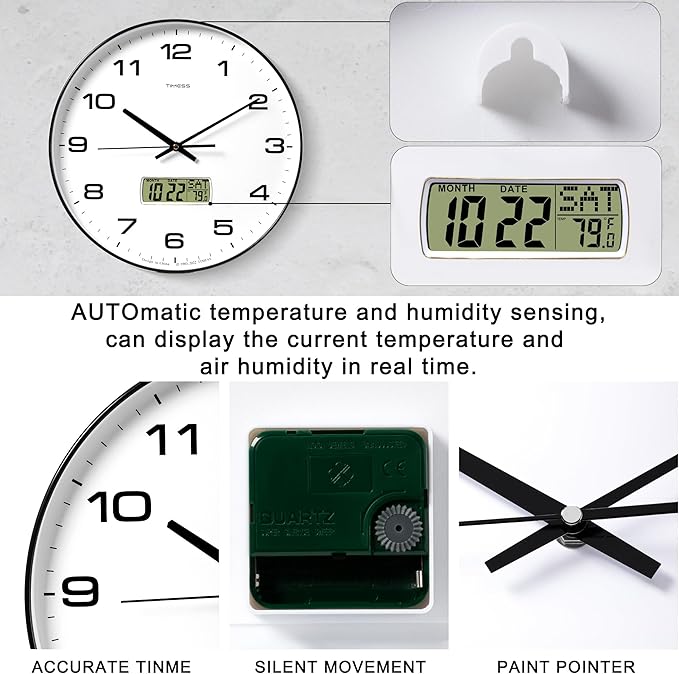 TIMESS Wall Clock, Ideal Modern Home, Office Decor