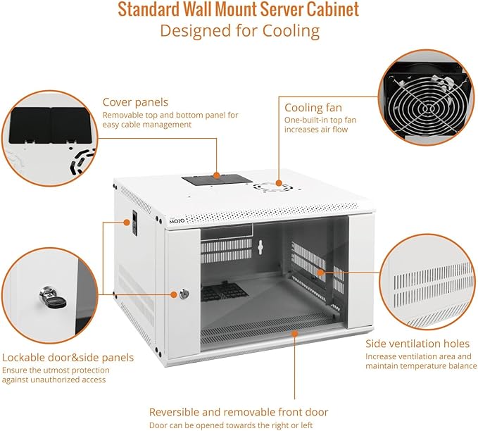 Tecmojo 6U Wall Mount Rack Network Cabinet