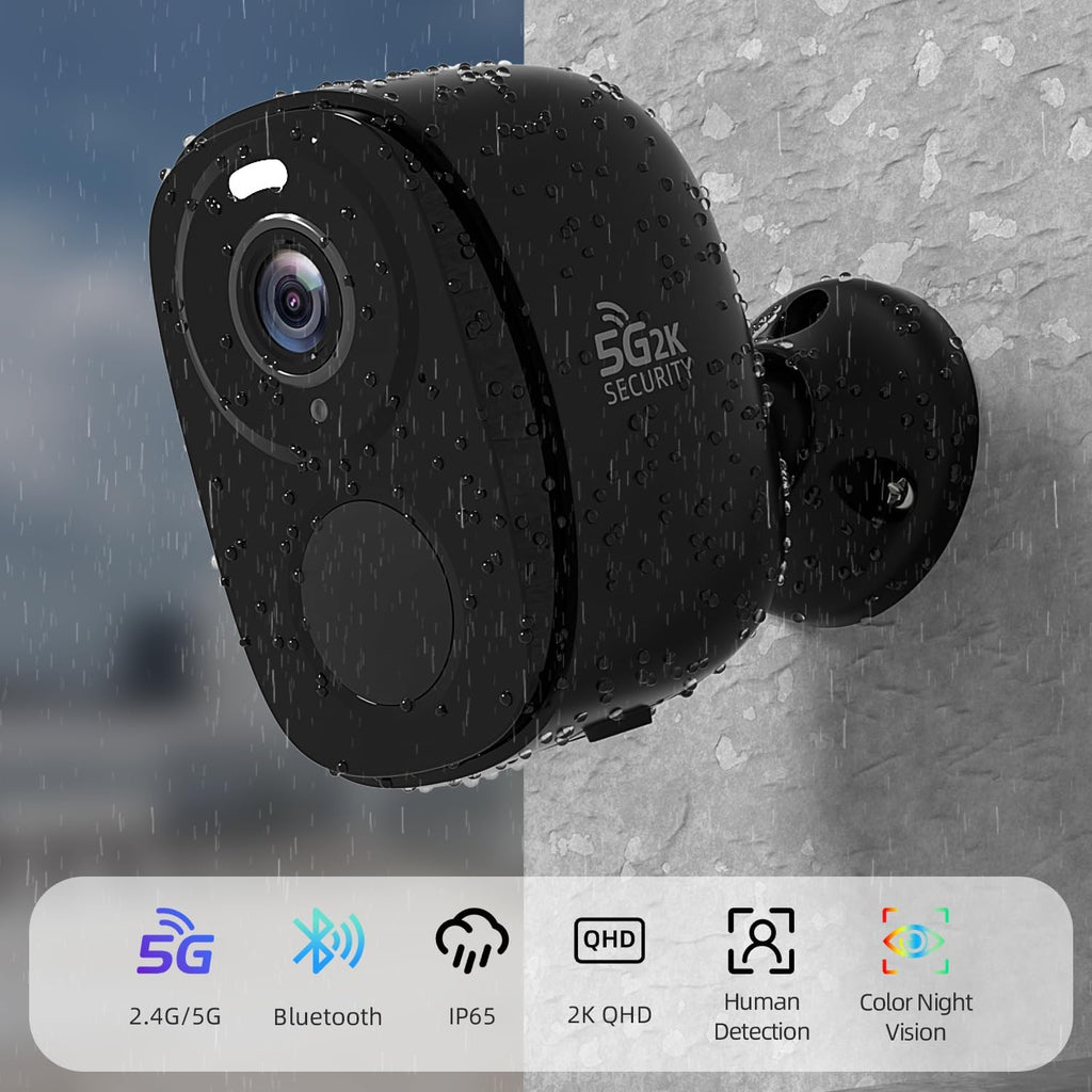 Rraycom 2Pack 5G/2.4G WiFi Security Cameras Wireless Outdoor, 2K QHD Video