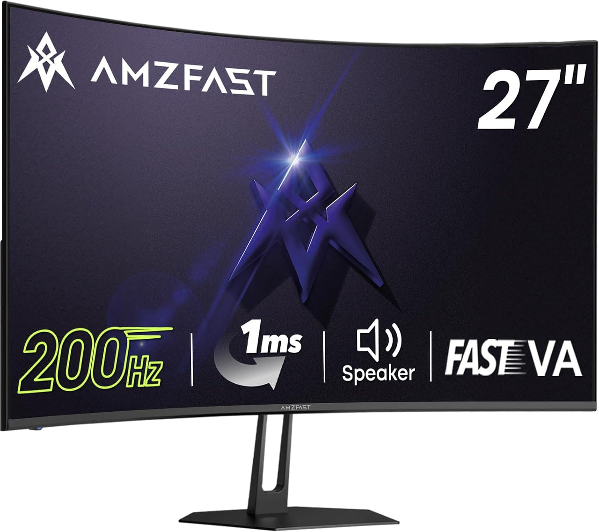 Amzfast 27 inch 200Hz Curved Gaming Monitor, FHD 1080P Computer Monitor