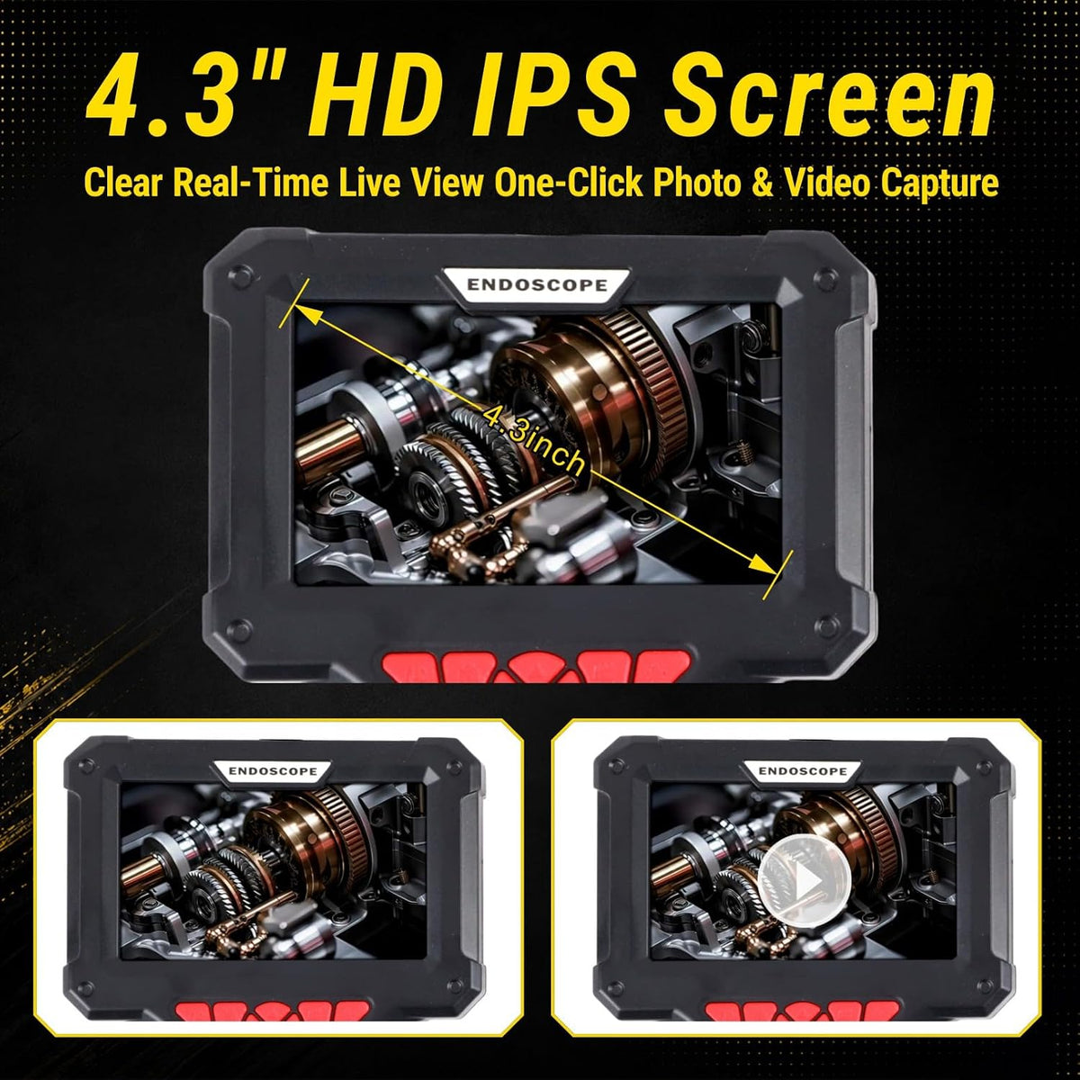 Two-Way Articulating Borescope Camera with Light,0.24in Ultra-Slim
