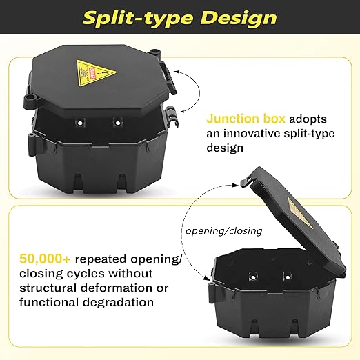 MIARALA Black Open Splice Junction Box, Splice Box Wire Electrical Junction Box (10 Pack)