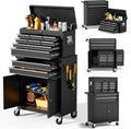 10-Drawer Rolling Tool Chest with wheels, Lockable 2-in-1 Tool Box