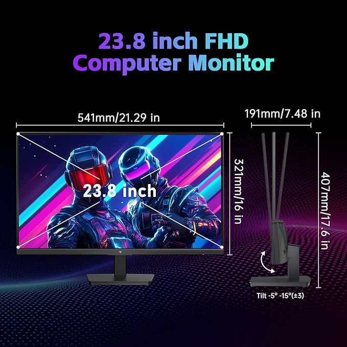 KTC 24 Inch Computer Monitor, FHD 144Hz Office Gaming Monitor, Adaptive-Sync