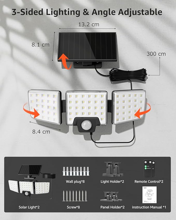 Lepro Solar Security Lights Outdoor Motion Sensor, 2 in 1 Separated and