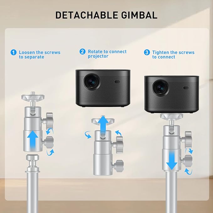 Projector Mount, Height Adjustable 19.5" to 47.5", Space-Saving, Heavy-Duty