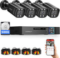 VORGUT Wired Security Camera System Outdoor, 4CH AHD TVI 5MP Lite DVR Recorder