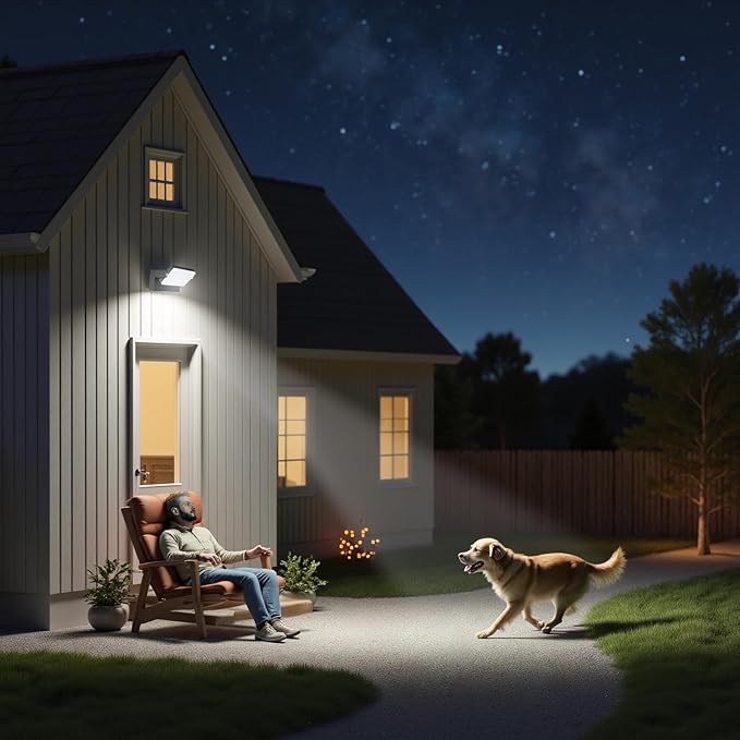 WISELUME 60W LED Outdoor Wall Light – 360° Adjustable Head, Motion Sensor