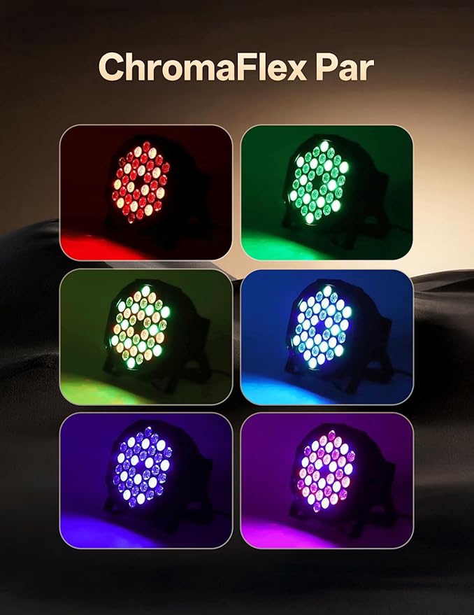 JAJALUYA LED Par Lights 36 LED Stage Lights 7 Modes RGB DJ Lights (4-Pack)