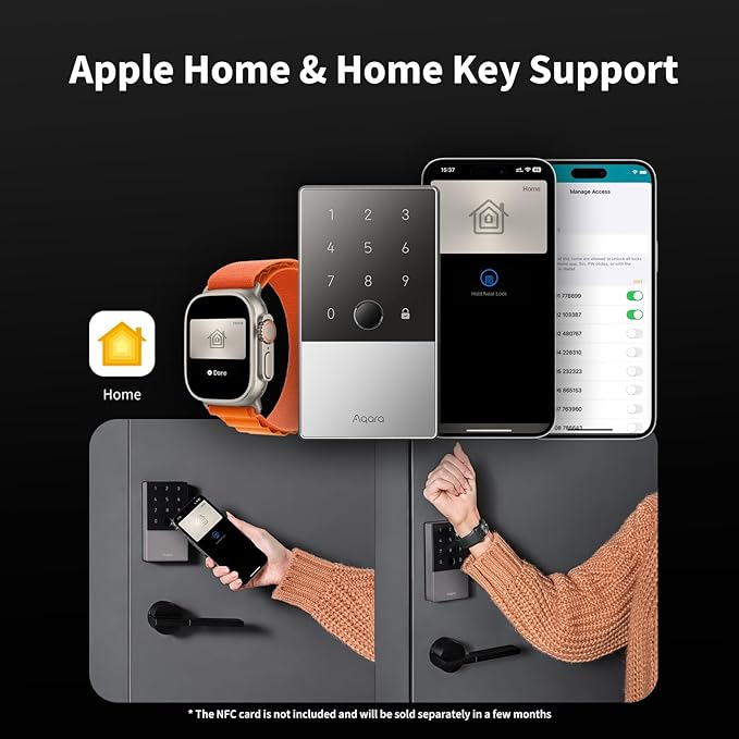 Aqara Smart Lock U100, Fingerprint Keyless Entry Door Lock